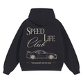 Hoodie SLC R34 GTR logo blanc Unisex 460GSM