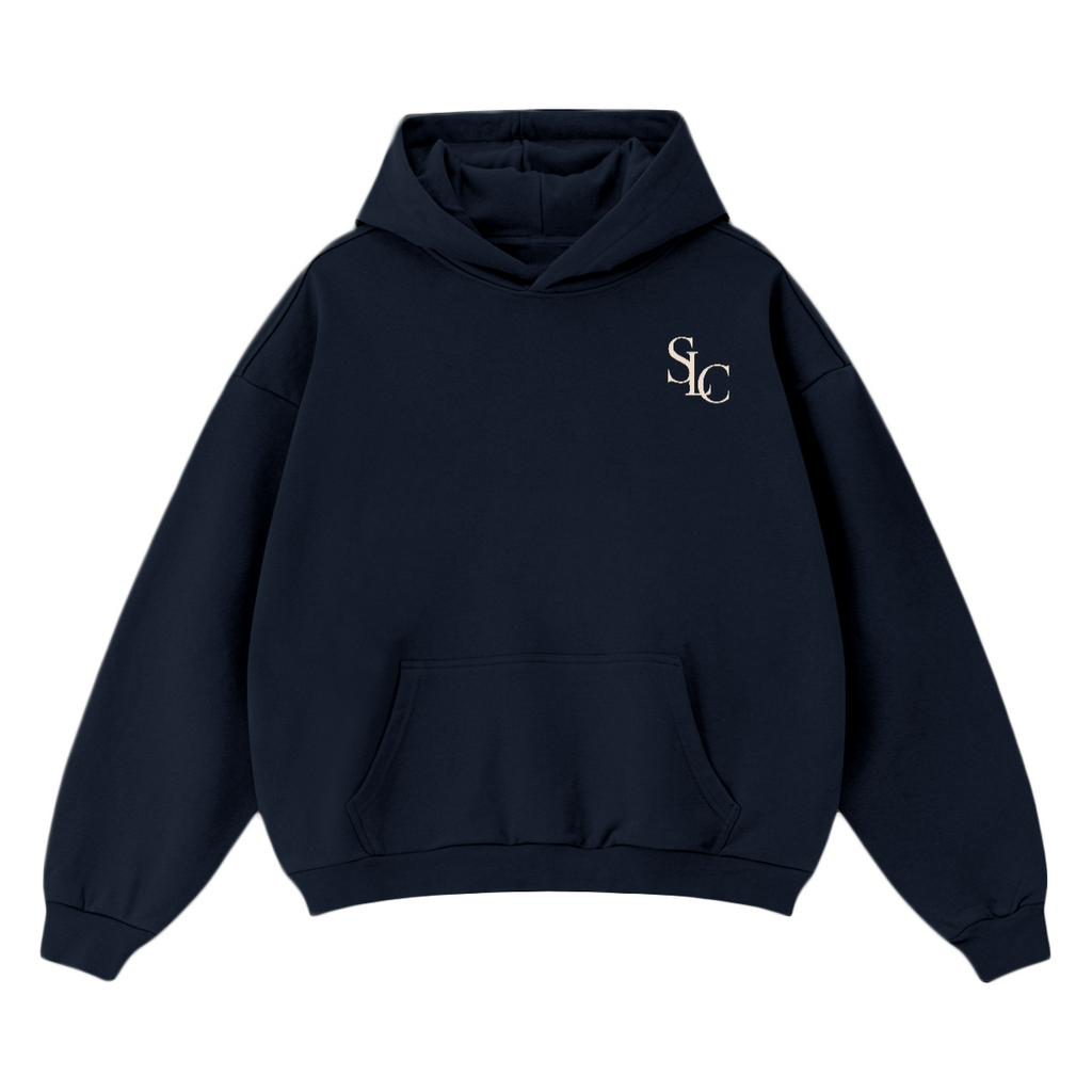Hoodie SLC R34 GTR logo blanc Unisex 460GSM