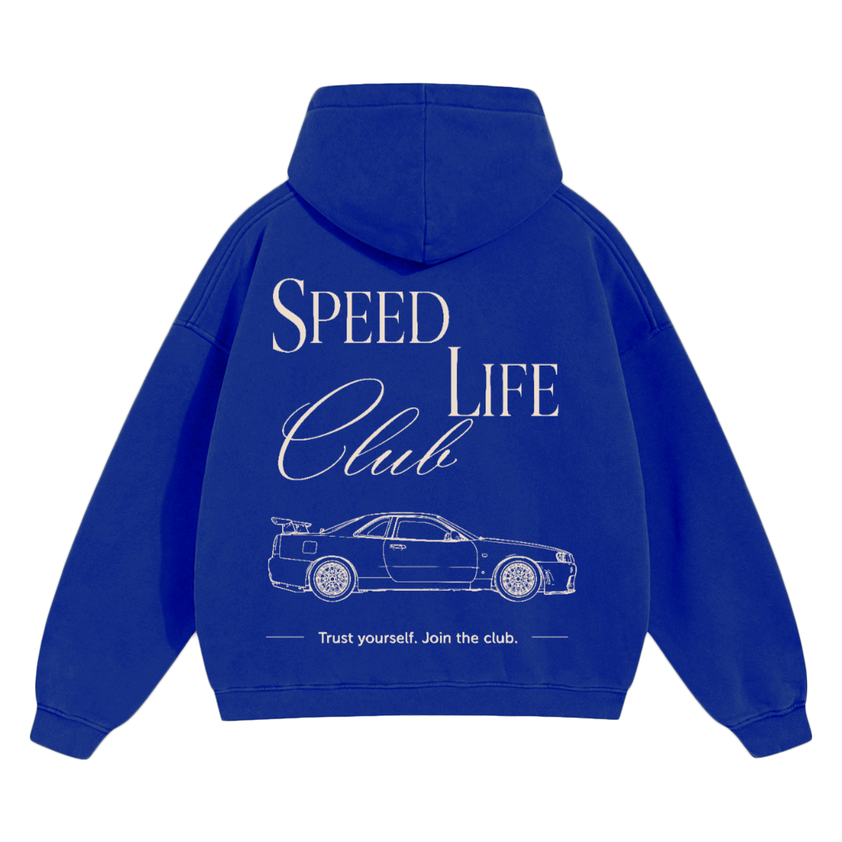 Hoodie SLC R34 GTR logo blanc Unisex 460GSM