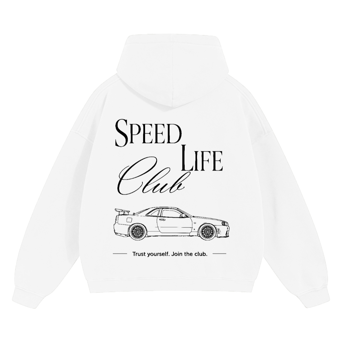 Hoodie SLC R34 GTR logo noir Unisex 460GSM
