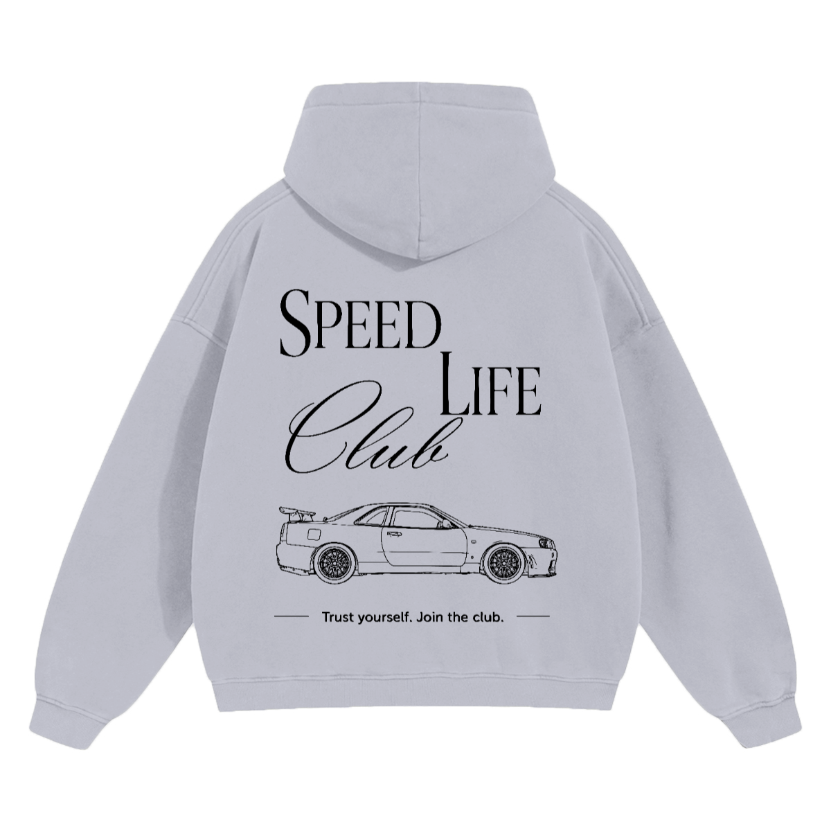 Hoodie SLC R34 GTR logo noir Unisex 460GSM